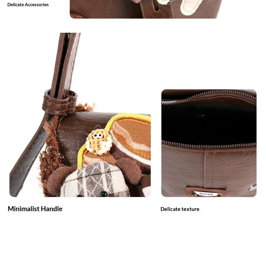 Bear makes coffee designer original shoulder bag \ crossbody bag